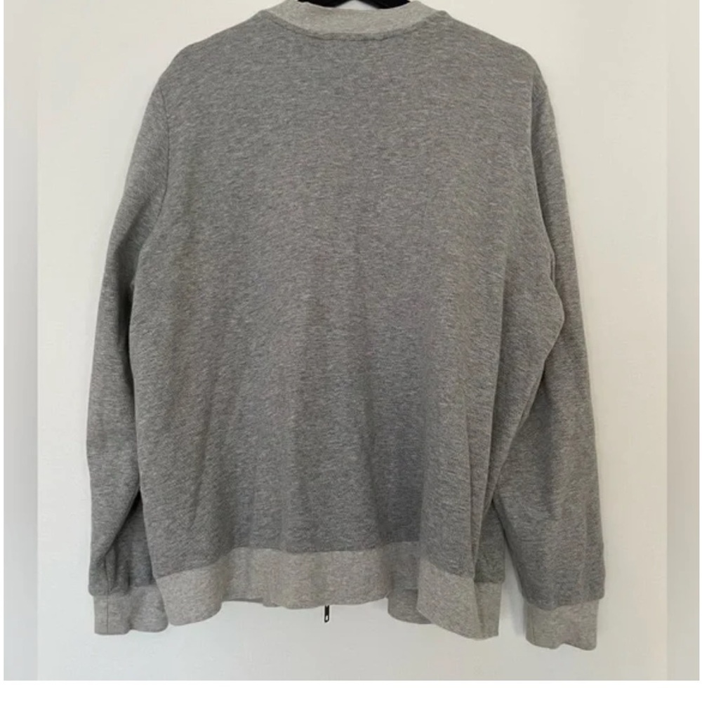 EILEEN FISHER Gray 100% Organic Cotton Knit 2-Way Zip Bomber Jacket size 1X - Picture 7 of 14